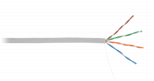 Кабель NETLAN U/UTP 4 пары, Кат.5e, CCA, внутренний, PVC, 305м (CCA-UU004-5E-PVC-GY)