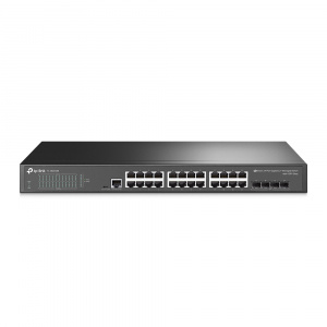 Управляемый коммутатор TP-LINK 24‑портовый гигабитный, L2+ с 4 SFP‑слотами