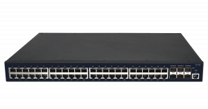 Управляемый PoE коммутатор NIKOMAX, L3 Stack, 48*100/1000 Мбит/с BASE-T 802.3af/at, 6*1/10 Гбит/с SFP+, 1*Консольный порт RJ45, PoE 740 Вт (2 блока питания)