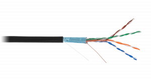 Кабель NETLAN F/UTP 4 пары, Кат.5е, медный, внешний, 100м  EC-UF004-5E-PE-BK-1