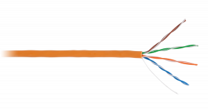 Кабель NETLAN U/UTP 4 пары, Кат.5e, медный, внутренний, LSZH, оранжевый, 100м (EC-UU004-5E-LSZH-OR-1)