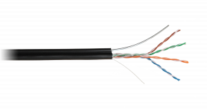 Кабель NETLAN U/UTP 4 пары, Кат.5е, медный, внешний, с тросом, 305м EC-UU004-5E-PE-SW-BK