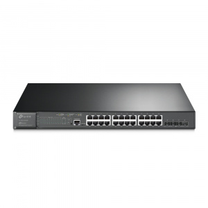 JetStream 24‑портовый гигабитный управляемый PoE+ коммутатор TP-LINK уровня 2+ с четырьмя слотами SFP (TL-SG3428MP)