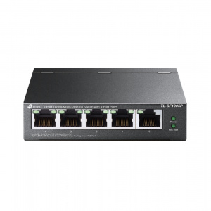 TP-link 5-портовый 10/100 Мбит/с настольный коммутатор с 4 портами PoE+ (TL-SF1005LP)